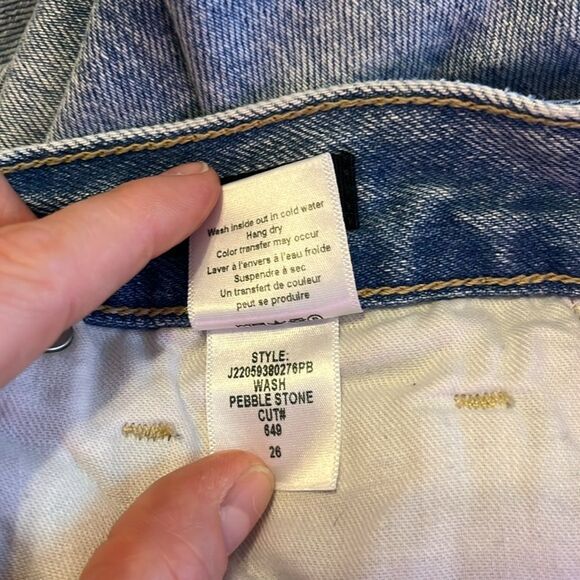 Veronica Beard Carly Kick Flare High Rise Jean Pebble Stone Raw Hem Blue Sz 26 - Picture 11 of 11